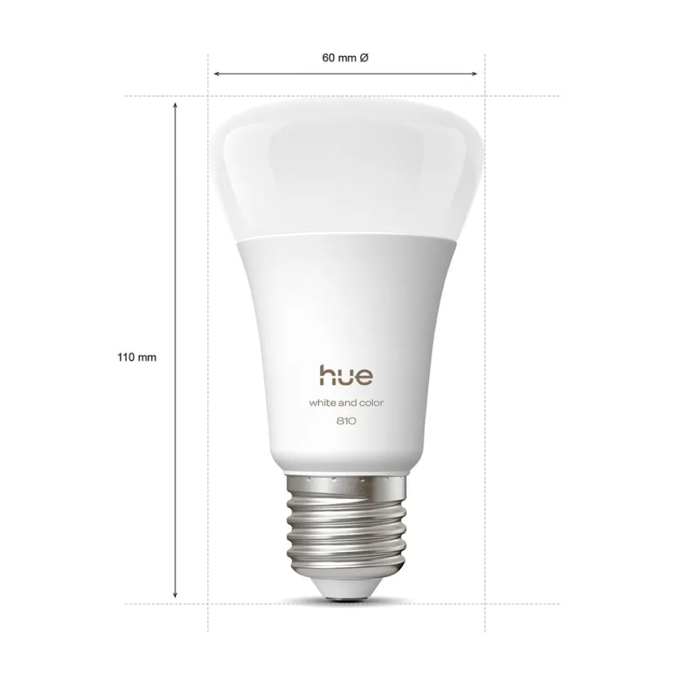 Philips Hue Dæmpbar Led-Pære|Smarte Lyskilder > WACA Smart E27 LED, 6 W, 810 lm, CCT RGB, 2-pak