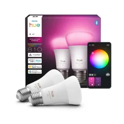 Philips Hue Dæmpbar Led-Pære|Smarte Lyskilder > WACA Smart E27 LED, 6 W, 810 lm, CCT RGB, 2-pak