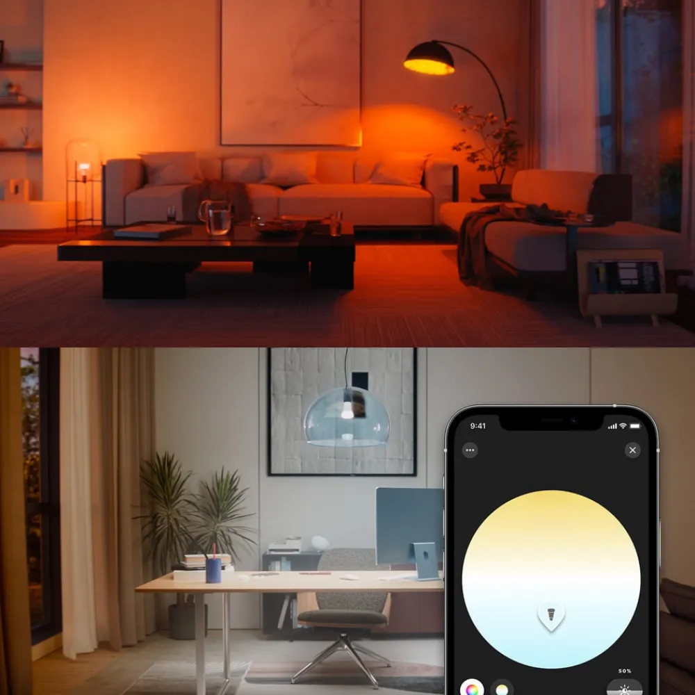 Philips Hue Dæmpbar Led-Pære|Smarte Lyskilder > WACA Smart E27 LED, 6 W, 810 lm, CCT RGB, 2-pak