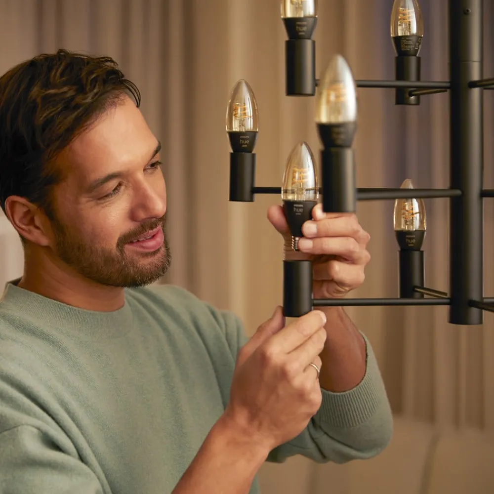 Philips Hue Dæmpbar Led-Pære|Filament Pære > White Ambiance E14, 4,6 W, 350 lm, 2 stk