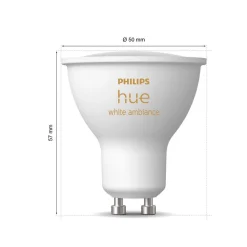 Philips Hue Dæmpbar Led-Pære|Smarte Lyskilder > White Ambiance GU10 4,2W reflektorpære, 3 stk.
