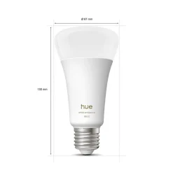 Philips Hue Dæmpbar Led-Pære|Smarte Lyskilder > White Ambiance Smart E27 LED, 11,8 W 1600 lm CCT