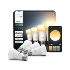 Philips Hue Dæmpbar Led-Pære|Smarte Lyskilder > White Ambiance Smart E27 LED, 6 W 810 lm CCT 4 stk