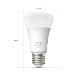 Dæmpbar Led-Pære|Smarte Lyskilder ^ Philips Hue White Ambiance Smart E27 LED, 6 W 810 lm CCT 2 stk