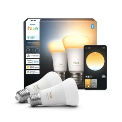 Dæmpbar Led-Pære|Smarte Lyskilder ^ Philips Hue White Ambiance Smart E27 LED, 6 W 810 lm CCT 2 stk
