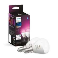 Philips Hue Dæmpbar Led-Pære|Smarte Lyskilder > White&Color Ambiance E14 5,1W 2-pak