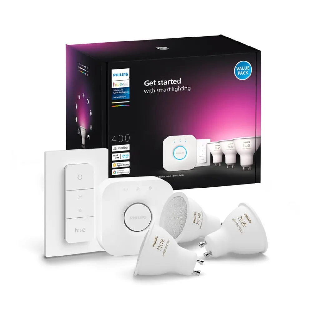 Philips Hue Smarte Lyskilder > White & Colour Ambiance Starter Kit GU10 4.2W