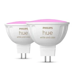 Dæmpbar Led-Pære|Smarte Lyskilder ^ Philips Hue White & Colour Ambiance 6,3W GU5.3 2 stk