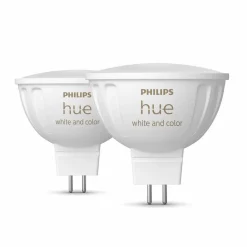 Dæmpbar Led-Pære|Smarte Lyskilder ^ Philips Hue White & Colour Ambiance 6,3W GU5.3 2 stk