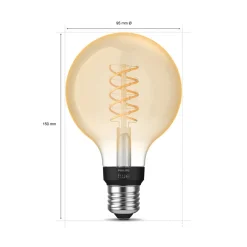 Philips Hue Dæmpbar Led-Pære|Smarte Lyskilder > White filamentpære globe G93 E27 7,2 W