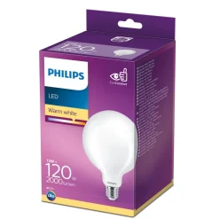 Philips Led Pærer > LED Classic globepære E27 G120 13W mat