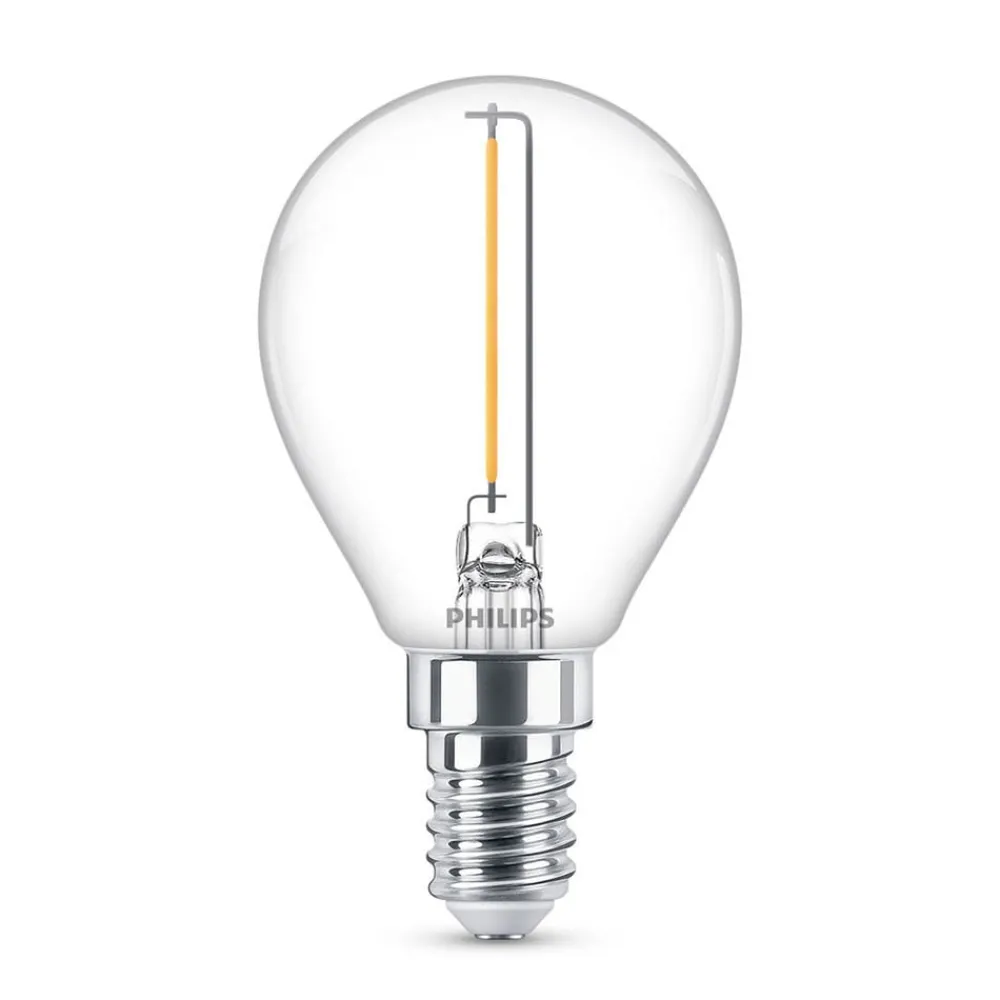Philips Filament Pære|Led Pærer > LED-dråbepære E14 P45 1,4W klar