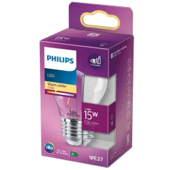 Filament Pære|Led Pærer ^ Philips LED-dråbepære E27 P45 1,4W klar