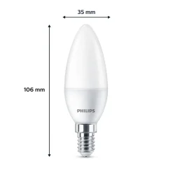 Philips Led Pærer > LED-kerte E14 4,9 W 470m 2.700K mat 6 stk