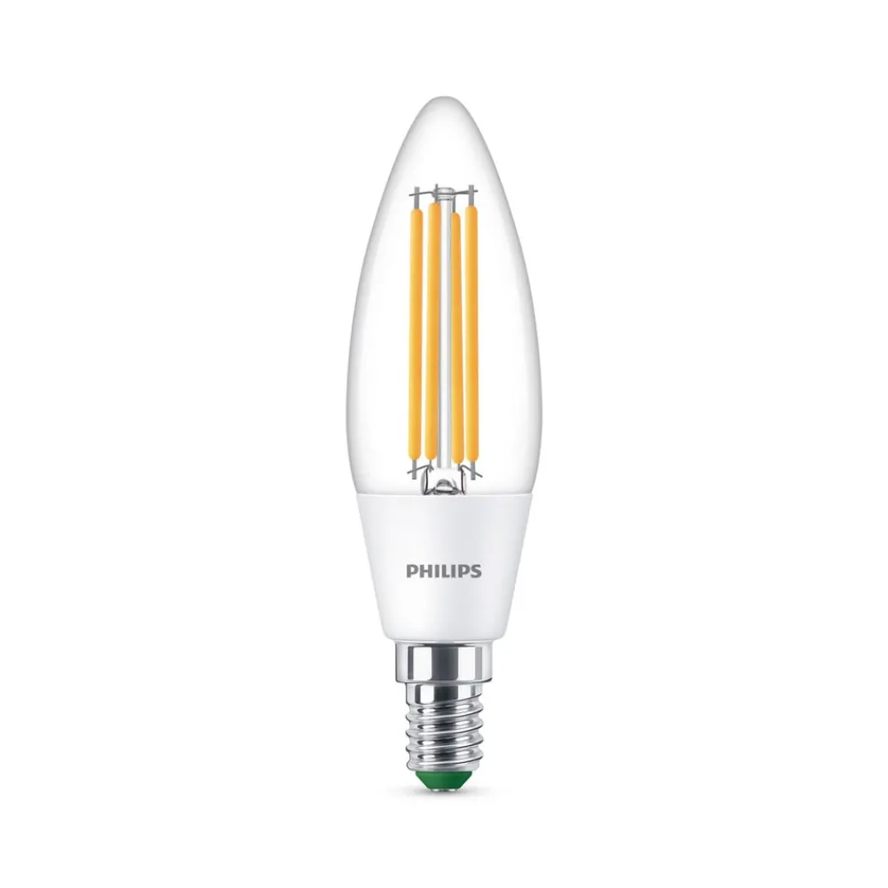 Philips Filament Pære > LED-kertepære E14 2,3W 485lm klar 3.000K