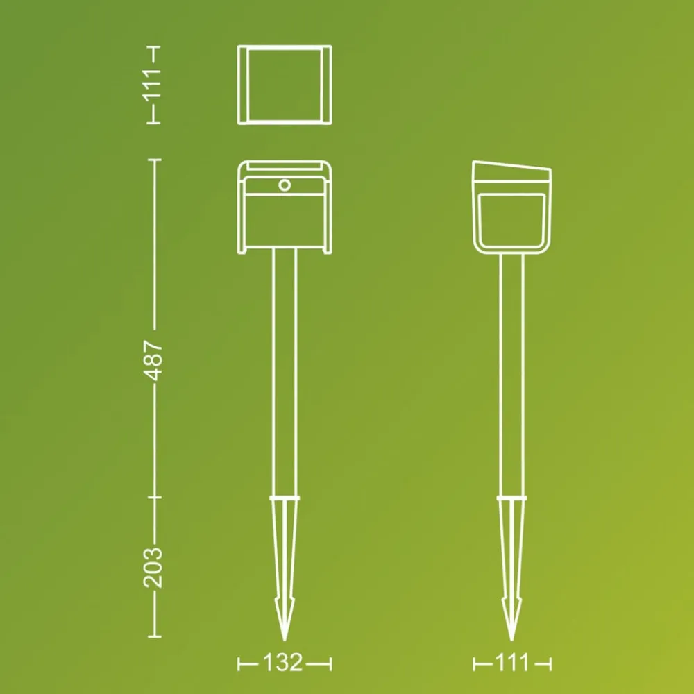 Philips Solcelle Lampe Med Sensor|Solcellelamper > LED-lampe med jordspyd Ezra UE, plast, IP44