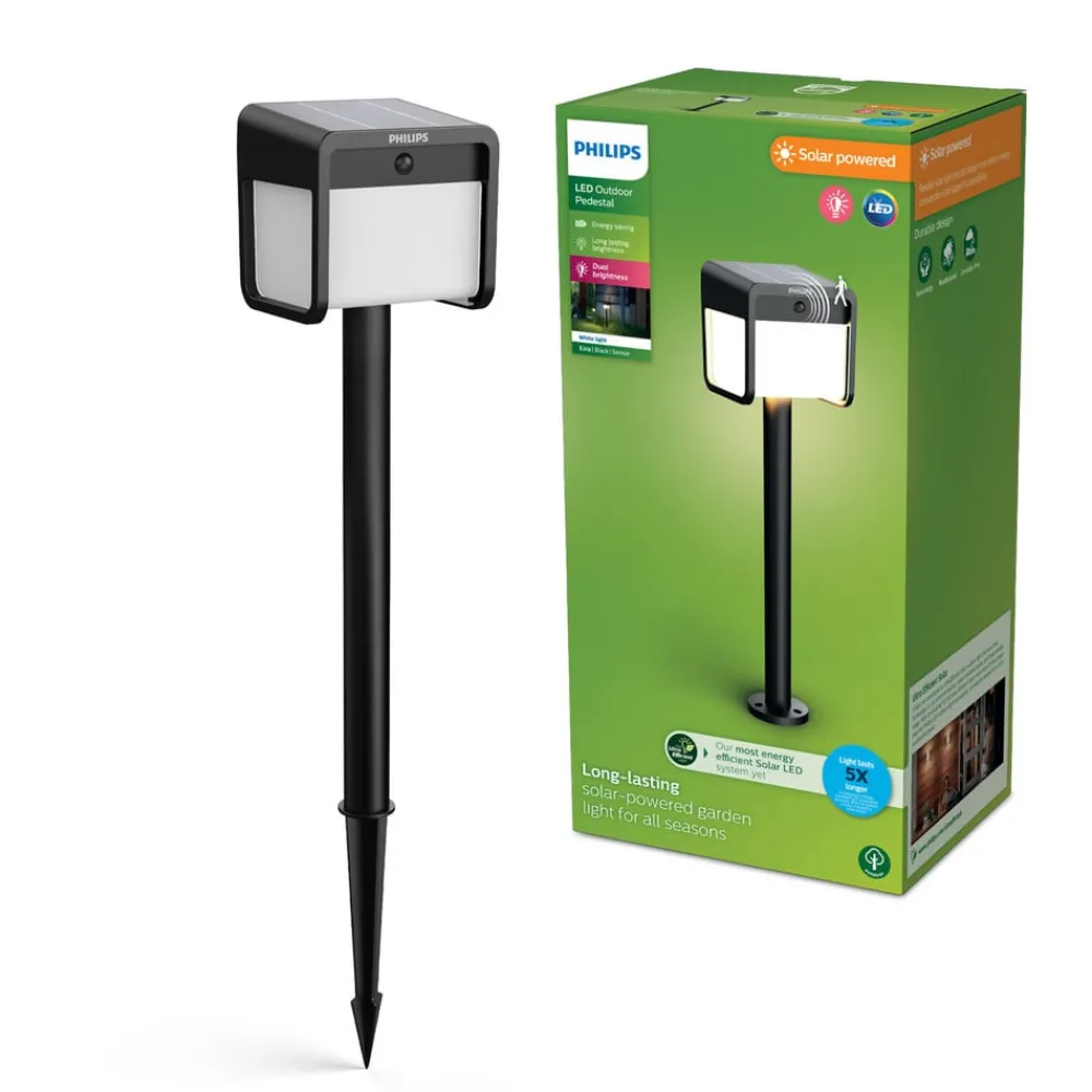 Philips Solcelle Lampe Med Sensor|Solcellelamper > LED-lampe med jordspyd Ezra UE, plast, IP44