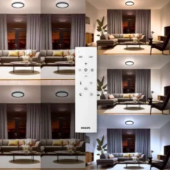 Philips Arbejdsrum/Kontor|Loftlamper > LED-loftlampe Aio RD sort Ø 30 cm fjernbetjening