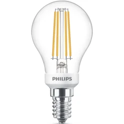 Philips Dæmpbar Led-Pære|Filament Pære > LED-pære E14 P45 3,4 W klar WarmGlow