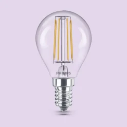 Philips Led Pærer > LED-pære E14 P45 4,3W 470lm 2700K filament 3-pak