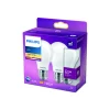 Led Pærer ^ Philips LED-pære E27 7 W 2.700 K opal, 2 stk