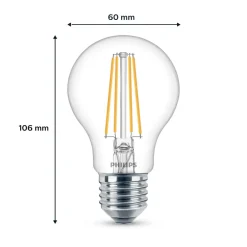 Philips Filament Pære > LED-pære E27 7 W 850lm 4.000 K klar 2 stk