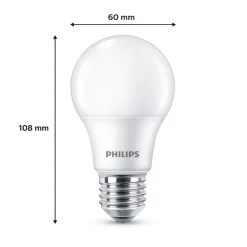 Led Pærer ^ Philips LED-pære E27 8 W 806lm 2.700 K mat 6 stk