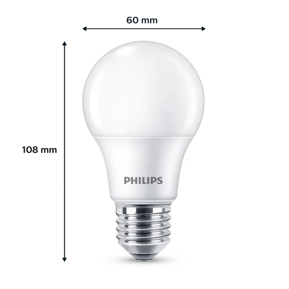 Led Pærer ^ Philips LED-pære E27 8 W 806lm 2.700 K mat 6 stk