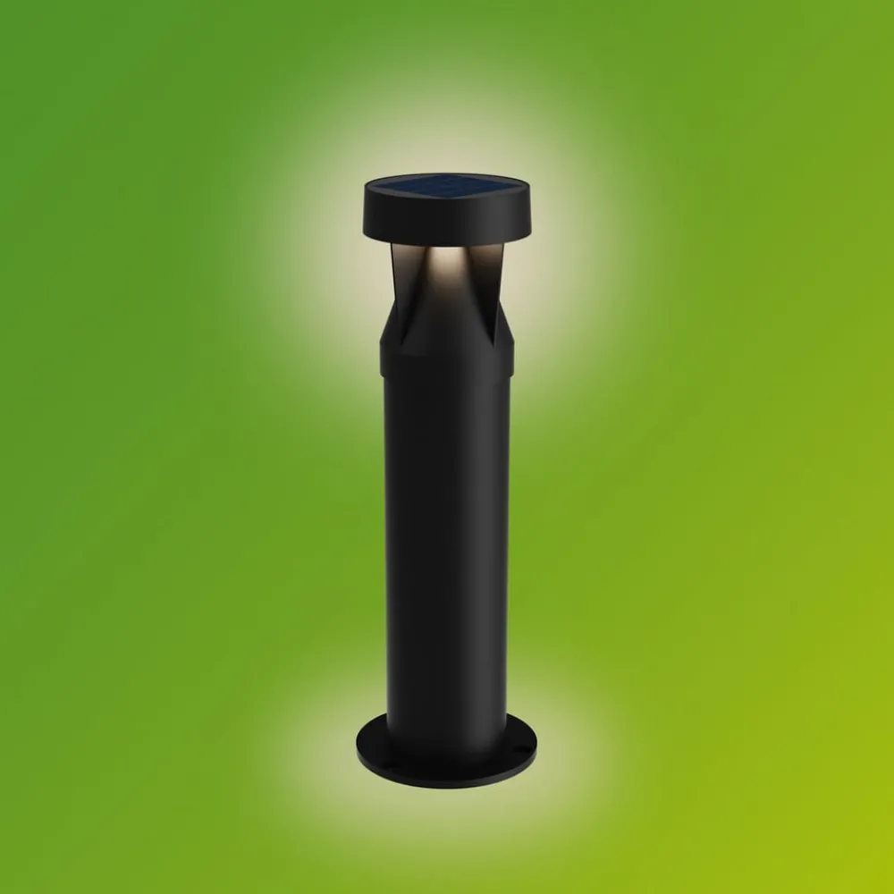 Sokkellamper ^ Philips LED-sokkellampe Avery, sort, IP44
