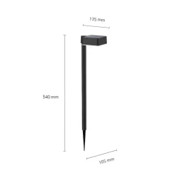 Philips Solcellelamper|Udendørs Spot > LED solcelle jordspydslys Vynce, hoved 10,5 x 10,5 cm