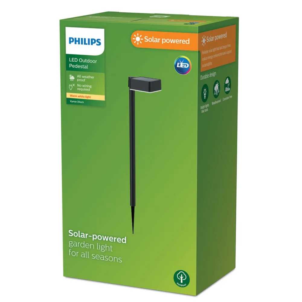 Philips Solcellelamper|Udendørs Spot > LED solcelle jordspydslys Vynce, hoved 10,5 x 10,5 cm