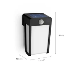 Philips Solcelle Lampe Med Sensor|Væglampe Med Sensor > LED-solcellelampe Shroud, sort/opal, sensor