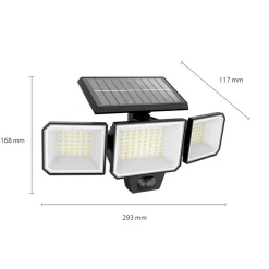 Philips Solcelle Lampe Med Sensor|Væglampe Med Sensor > LED-solcelle-væglampe Nysil, 3 lyskilder, sensor