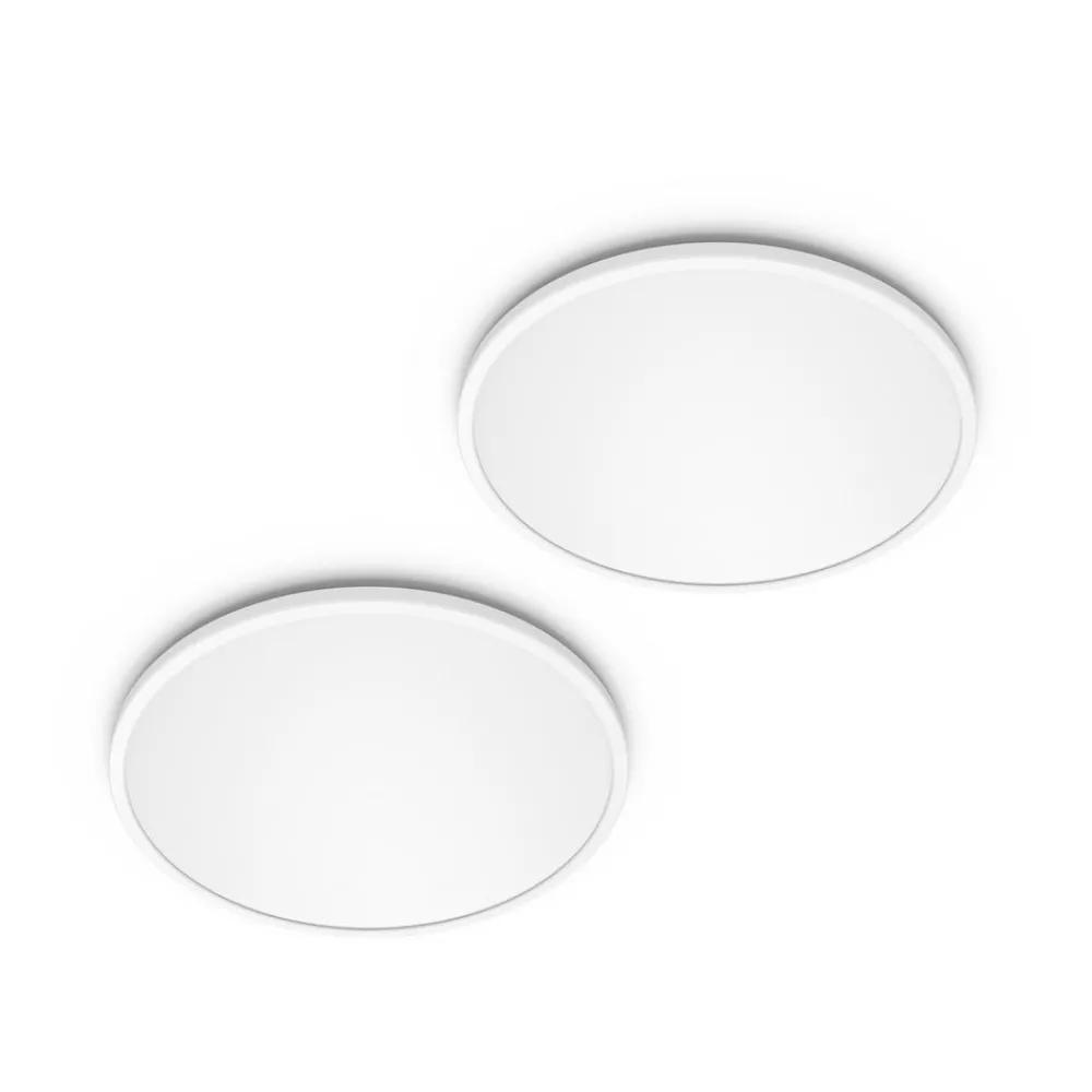 Philips Arbejdsrum/Kontor|Gang > LED SuperSlim 2-pak hvid IP44 Ø 30 cm 2.700 K