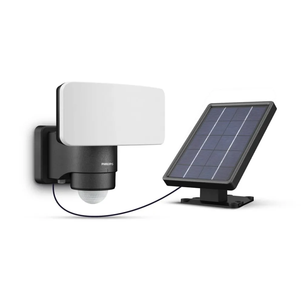 Philips Solcelle Lampe Med Sensor|Solcellelamper > LED-udendørs spotlampe Tylus, sort 5.000K sensor