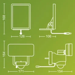 Philips Solcelle Lampe Med Sensor|Solcellelamper > LED-udendørs spotlampe Tylus, hvid, 5.000 K, sensor