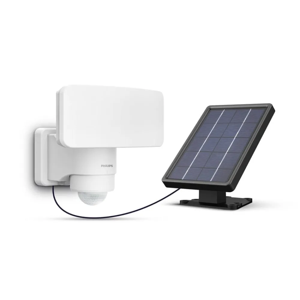 Solcelle Lampe Med Sensor|Solcellelamper ^ Philips LED-udendørs spotlampe Tylus, hvid, 3.000 K, sensor