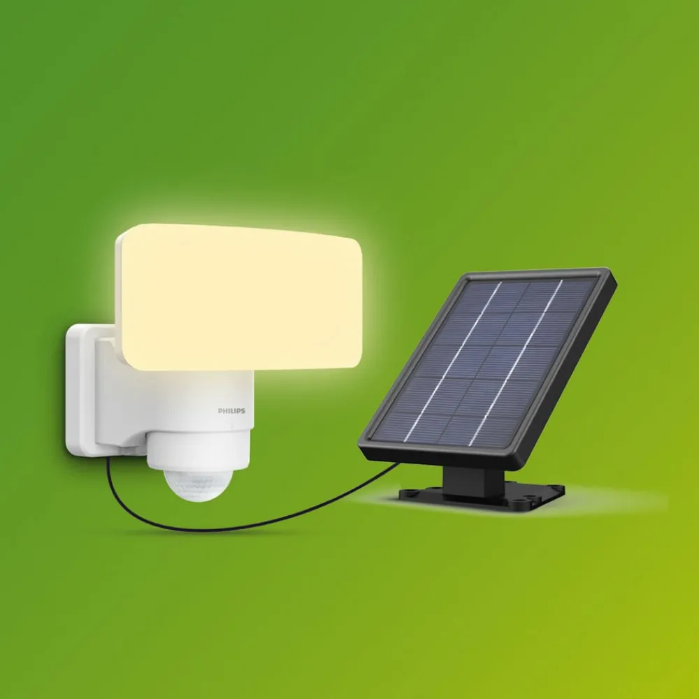 Solcelle Lampe Med Sensor|Solcellelamper ^ Philips LED-udendørs spotlampe Tylus, hvid, 3.000 K, sensor