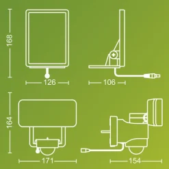 Solcelle Lampe Med Sensor|Solcellelamper ^ Philips LED-udendørs spotlampe Tylus, sort 3.000K sensor