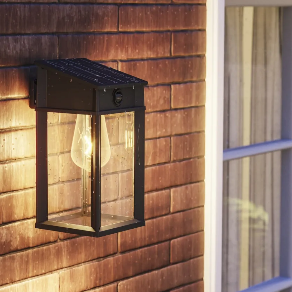 Philips Solcelle Lampe Med Sensor > LED-udendørs væglampe Geri UE Sensor, kantet, IP44