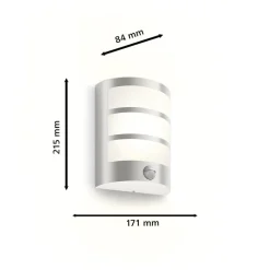 Væglampe Med Sensor ^ Philips LED udendørs væglampe Python UE, grå, sensor