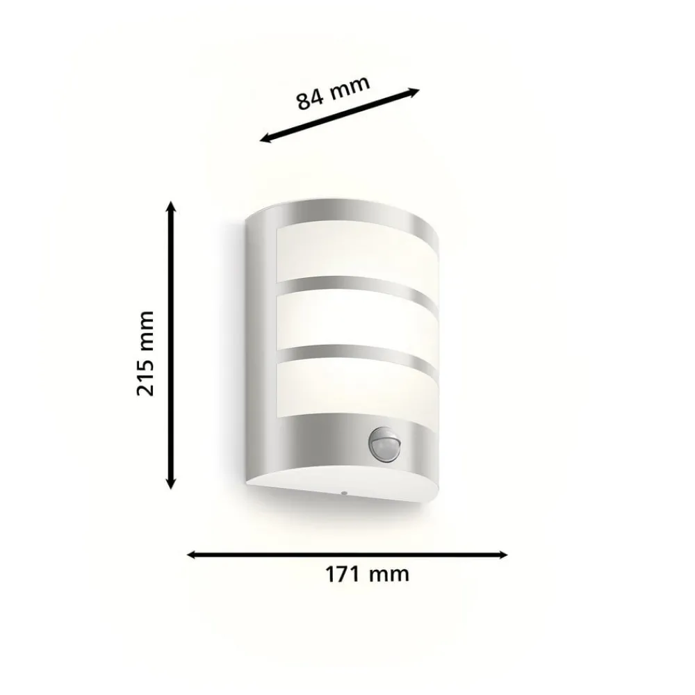Væglampe Med Sensor ^ Philips LED udendørs væglampe Python UE, grå, sensor