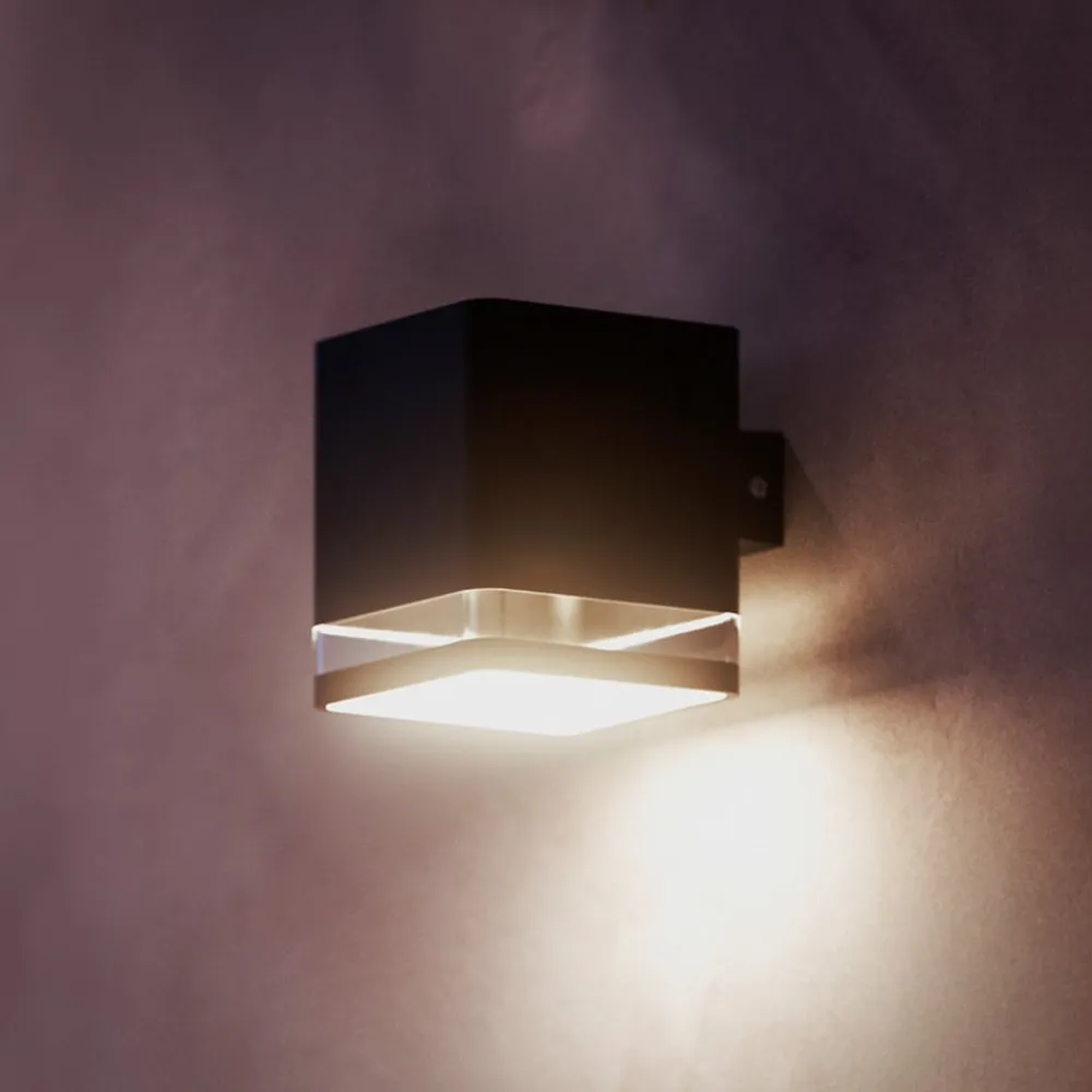 Solcellelamper|Væglamper ^ Philips LED-udendørs væglampe Virona, sort, IP44