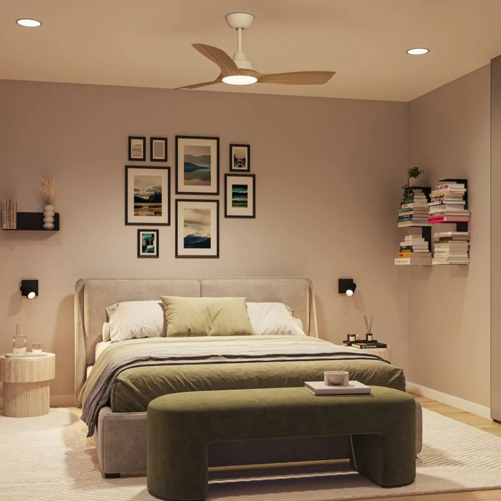 Philips Loftventilatorer > LED-ventilator Olas, Ø 106 cm, brun/hvid, støjsvag