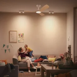 Philips Loftventilatorer > LED-ventilator Olas, Ø 106 cm, brun/hvid, støjsvag