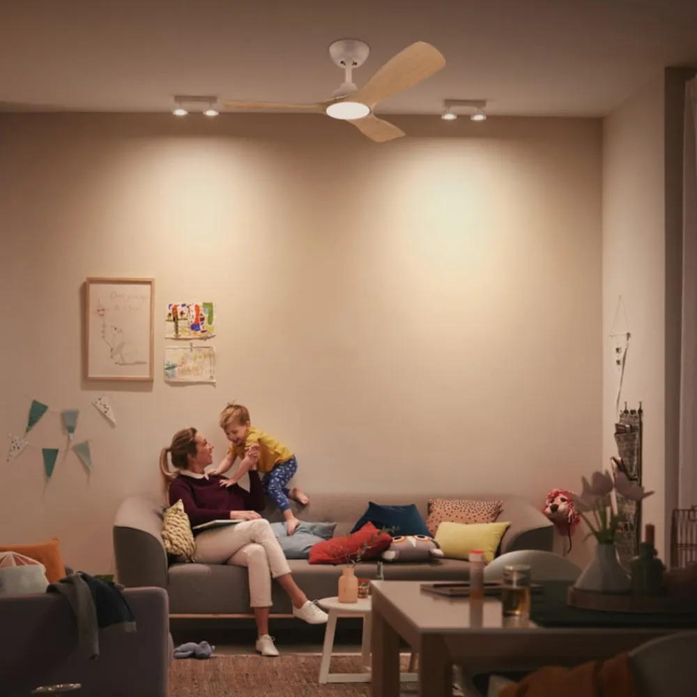Philips Loftventilatorer > LED-ventilator Olas, Ø 106 cm, brun/hvid, støjsvag