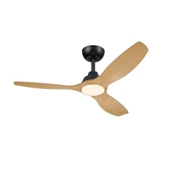 Loftventilatorer ^ Philips LED-ventilator Olas, Ø 132 cm, brun/sort, støjsvag