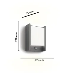 Væglampe Med Sensor ^ Philips LED-væglampe Arbour UE, sensor, 2.700 K