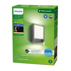 Væglampe Med Sensor ^ Philips LED-væglampe Arbour UE, sensor, 2.700 K