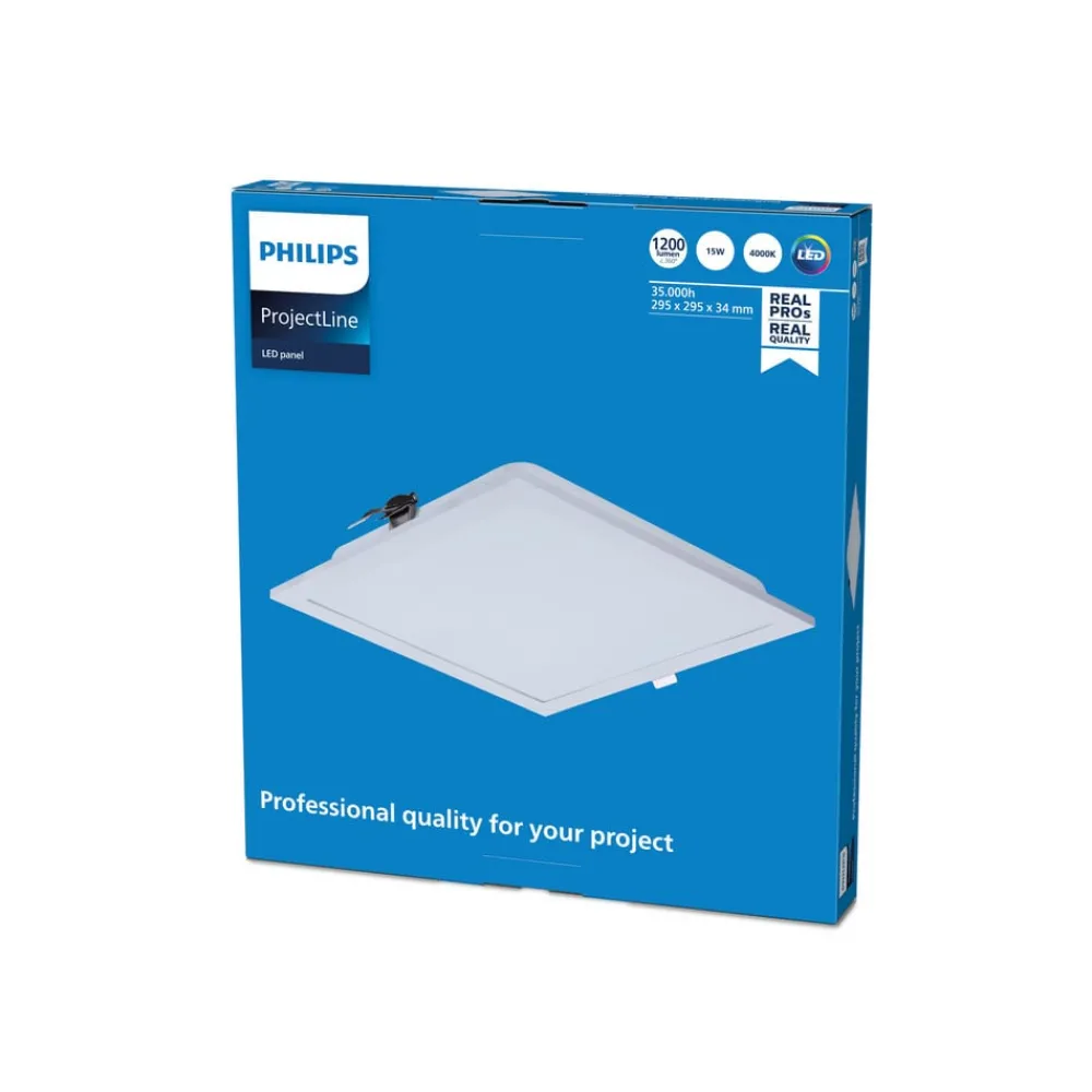 Arbejdsrum/Kontor|Indbygningsspots ^ Philips ProjectLine LED-panel hvid 4.000K 30x30 cm